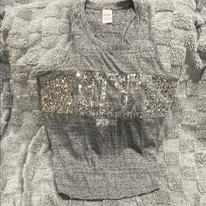 PINK Victoria's Secret Gray Silver Crop Top